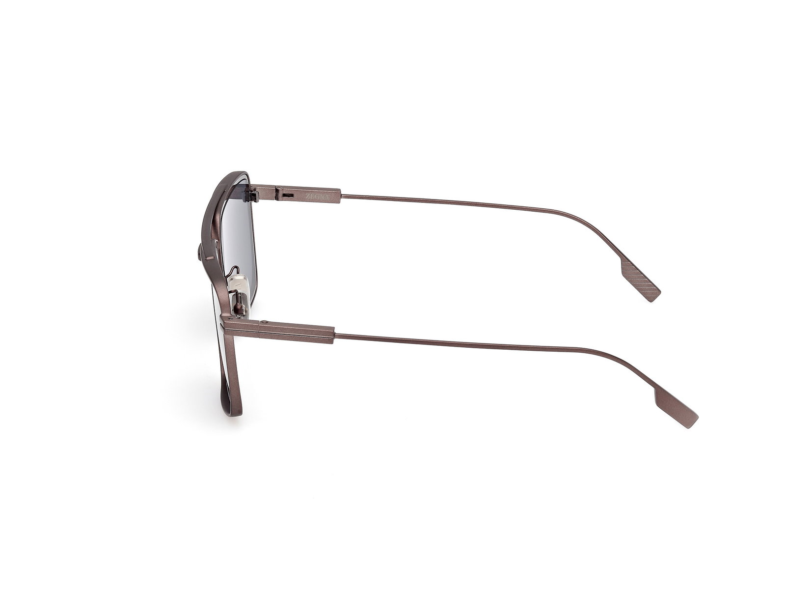 Das Bild zeigt die Bügel der Zegna Sonnenbrille 0257 in matt dunkel bronze.